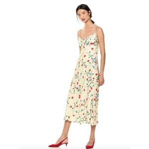 C/MEO Collective Floral Midi Dress - Cream and Red